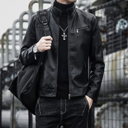 Slim Fit Women's Fake Leather Jacket Coat