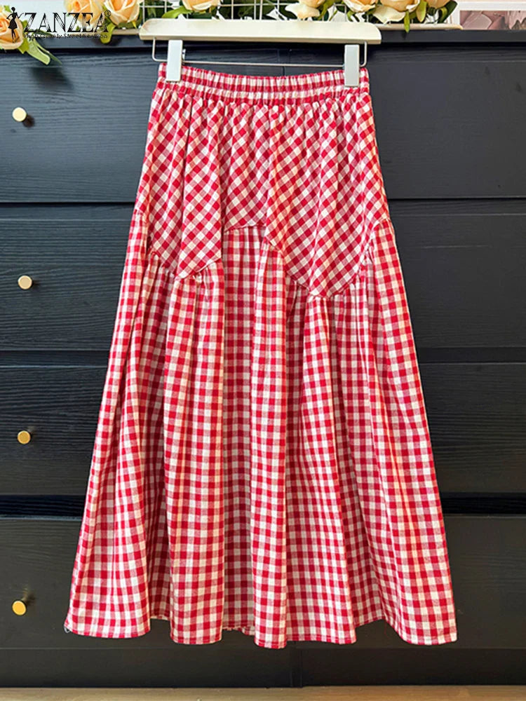Plaid Pleated Midi Tartan Skirt - OutfitLondon