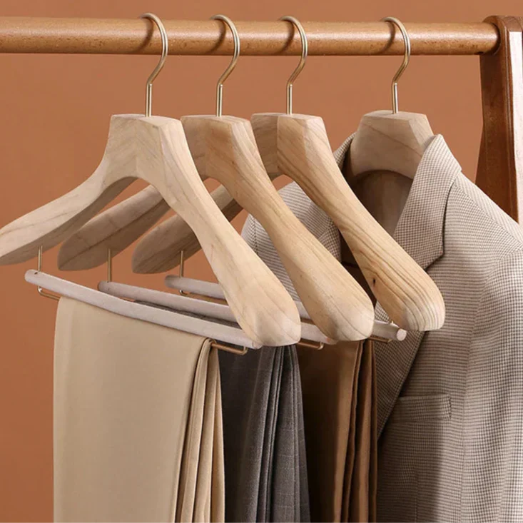 Sturdy Wood Clothes Hangers 2 Pack Closet Organizers - OutfitLondon
