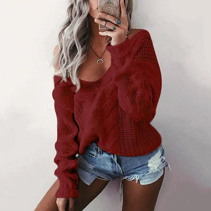Women's Big Soft Long Sleeve Knit Sweater