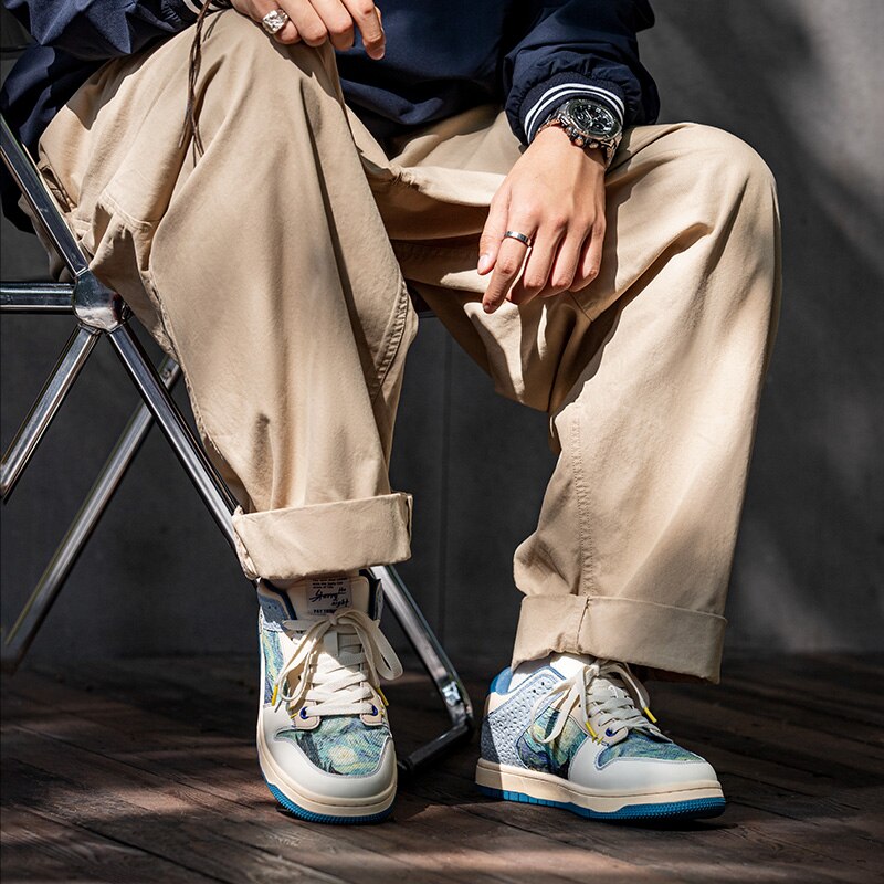 Kunstzinnige Sterrennacht Sneakers voor Mannen