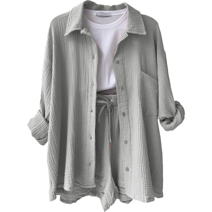 Comfy Casual Cotton Jumpsuit Set - Gentle Breathable