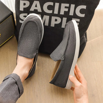 Men's Tan Leather Slip On Loafers - Soft Grip Shoes