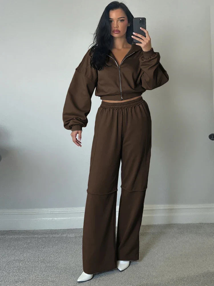 Relaxed Fit Striped Hoodie and Pants Set - OutfitLondon