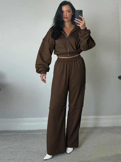 Relaxed Fit Striped Hoodie and Pants Set - OutfitLondon