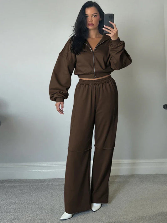 Relaxed Fit Striped Hoodie and Pants Set - OutfitLondon