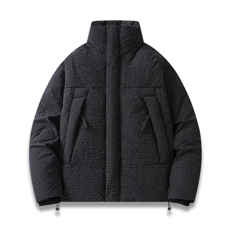 Men's Quilted Parka Windproof Insulated Black
