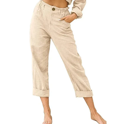 Comfortable Summer Linen Pants for Women with Pockets