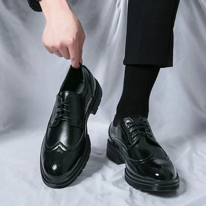 Smart Leather Dress Shoes for Men - Thick Sole
