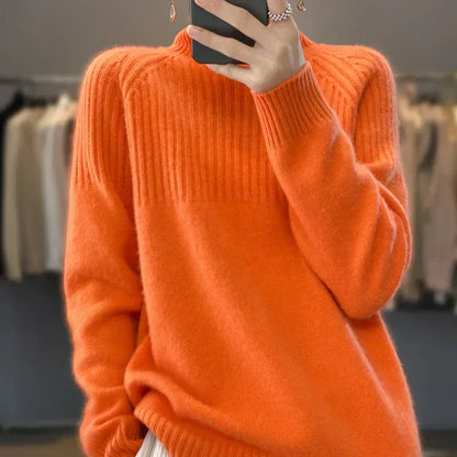 Warm Women's Classic Wool Crew Neck Sweater