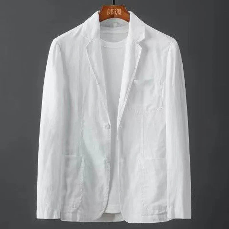 Men's Cotton Blazer Lightweight Beige