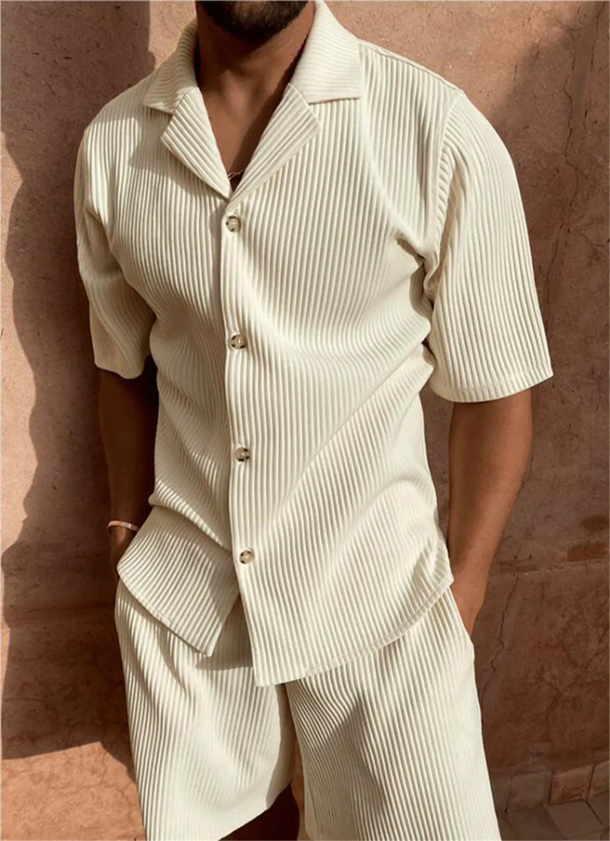 Comfortable Summer Shorts Outfit - Shirt & Shorts Set - OutfitLondon