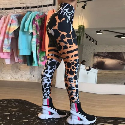 Fashionable Leopard High Waist Shaping Leggings - OutfitLondon