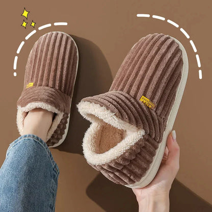Plush Fleece Comfort Slippers – Warm Cozy House Shoes