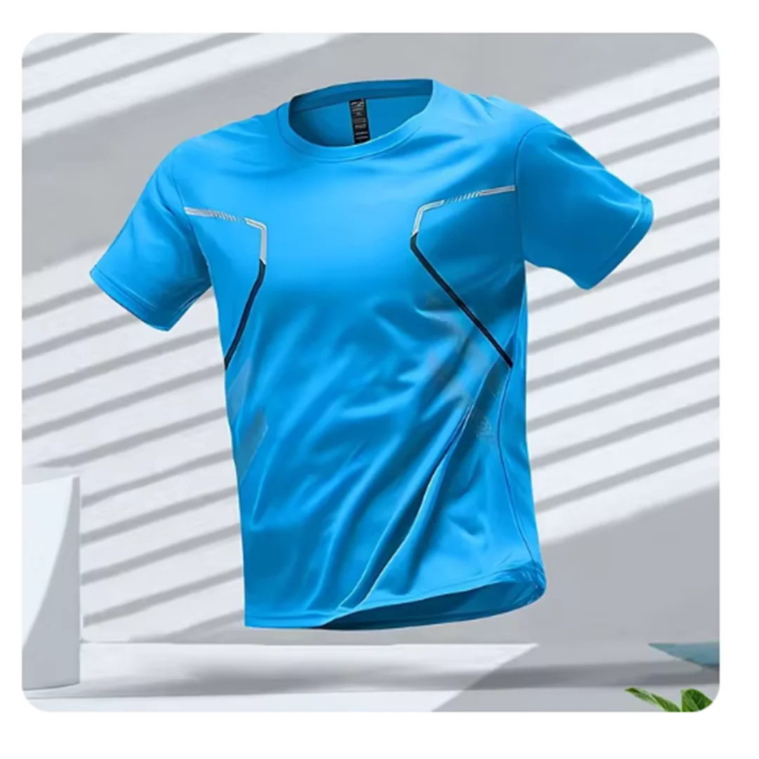 Mens Sport Shirt Moisture Wicking Quick Dry Ice Silk