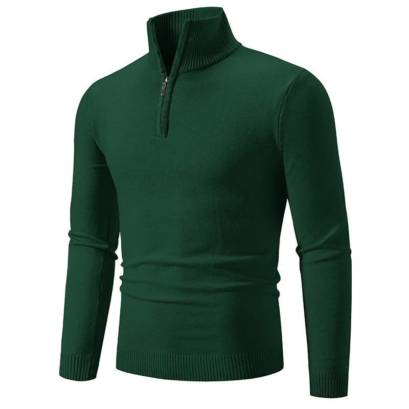 Warm Mens Quarter Zip Fleece Sweater