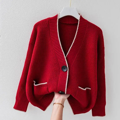 Elegant Ladies' Button Front Sweater