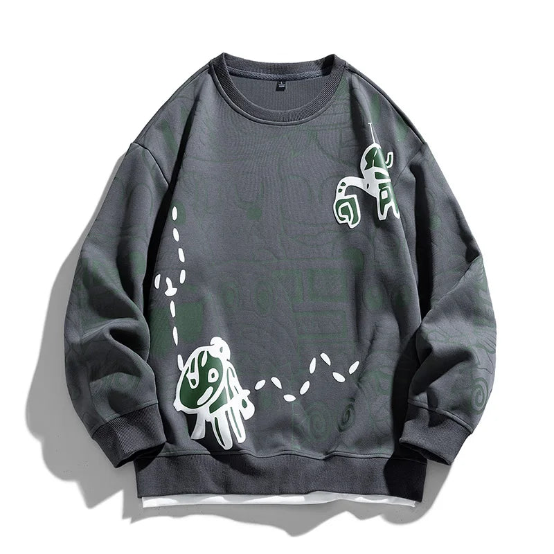 Unisex Cotton Crewneck Sweatshirt Relaxed Fit Breathable