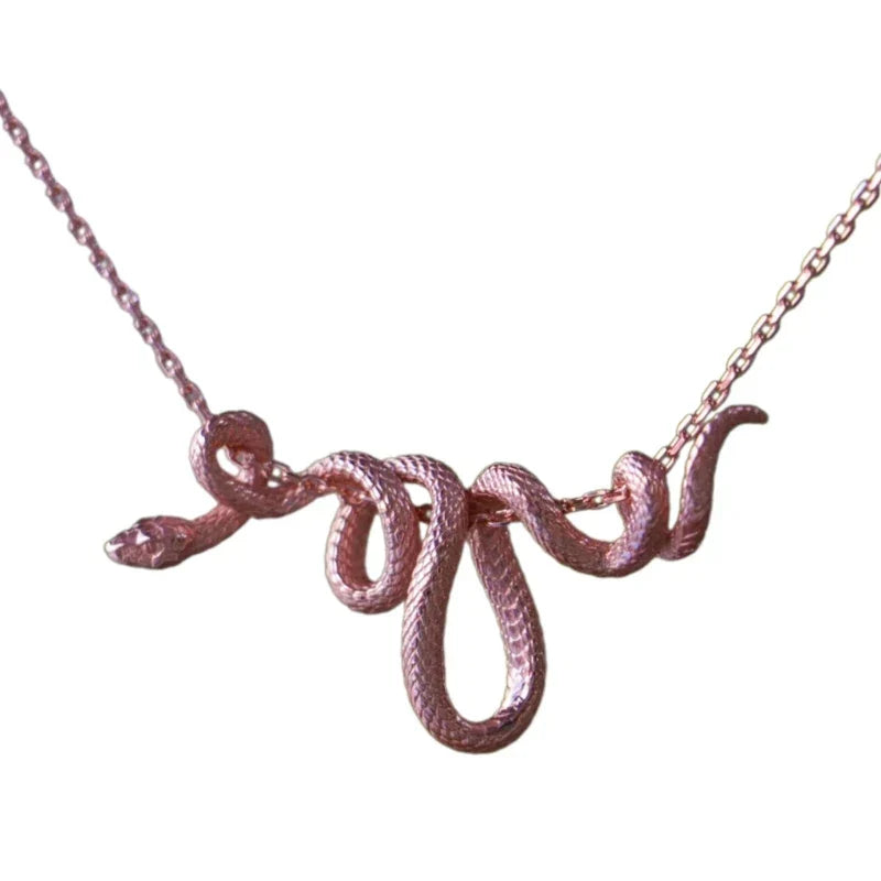 Viper Knot Necklace Gold Tone Adjustable Chain