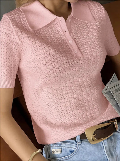 Comfortable Loose Fit Polo Shirt – Classic Summer Top