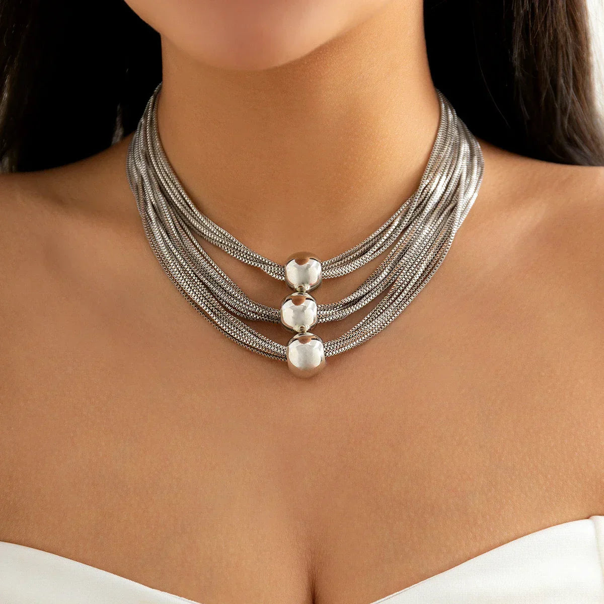 Women's Drape Ball Necklace