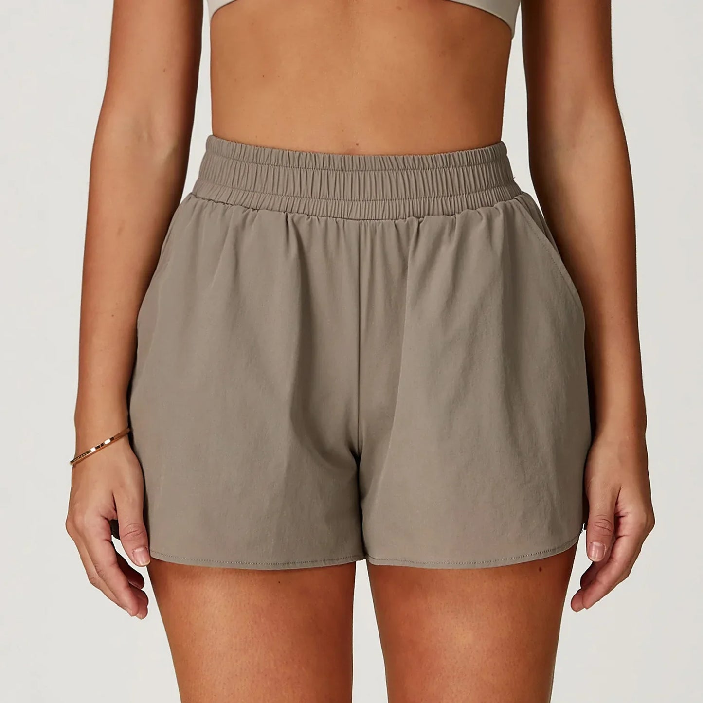 Fitness High Waist Yoga Running Shorts