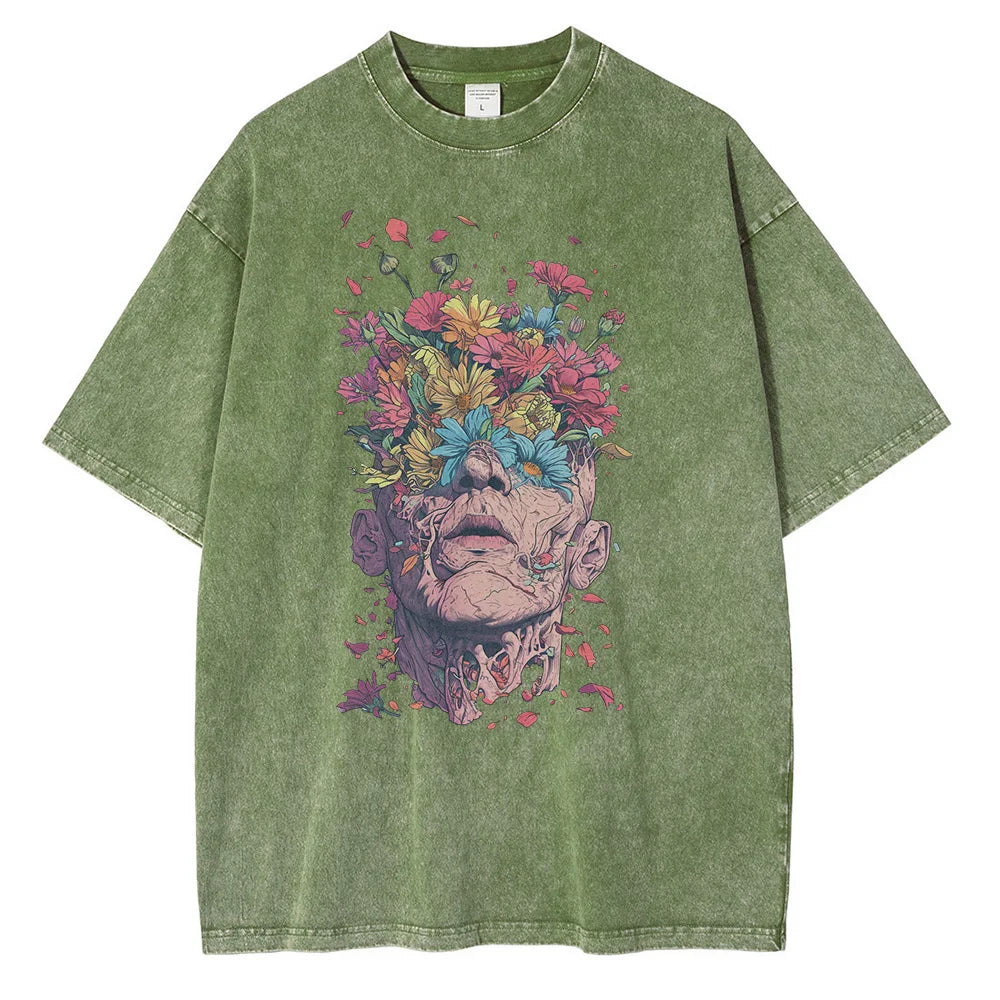 Titan Bloom Graphic T Shirt Cotton Oversized Breathable