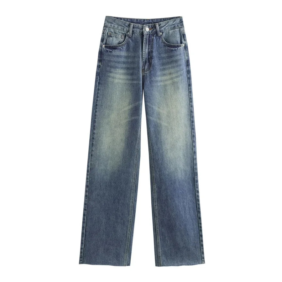 Relaxed Fit High Waist Loose Women Jeans