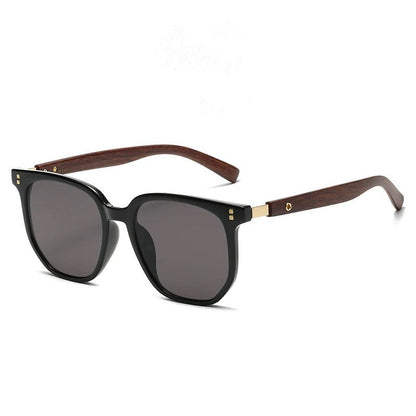 Trendy Wooden Frame Aviator Sunglasses