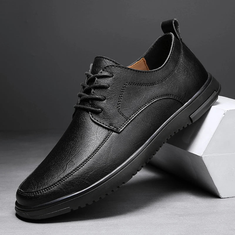 Brown Real Leather Oxford Shoes