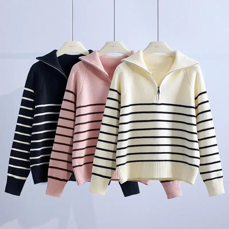 Vibrant Print Round Neck Pullover Sweater - OutfitLondon