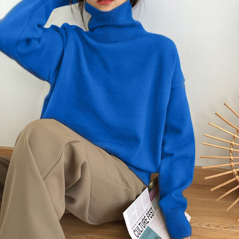 Soft Chunky Cold Weather Turtleneck Sweater