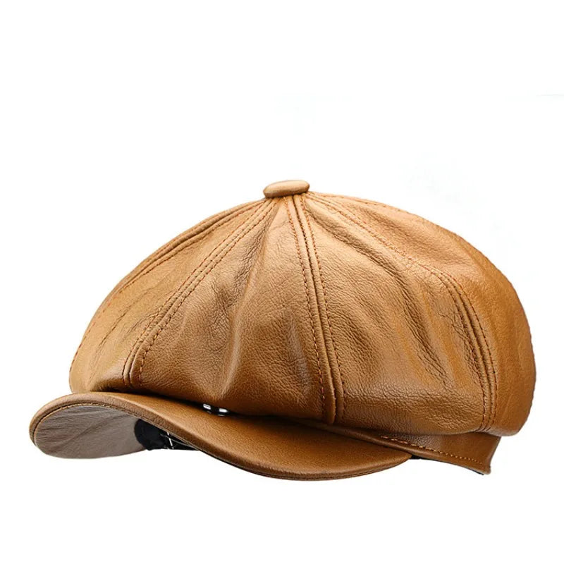 Authentic Leather Newsboy Hat Extra Large
