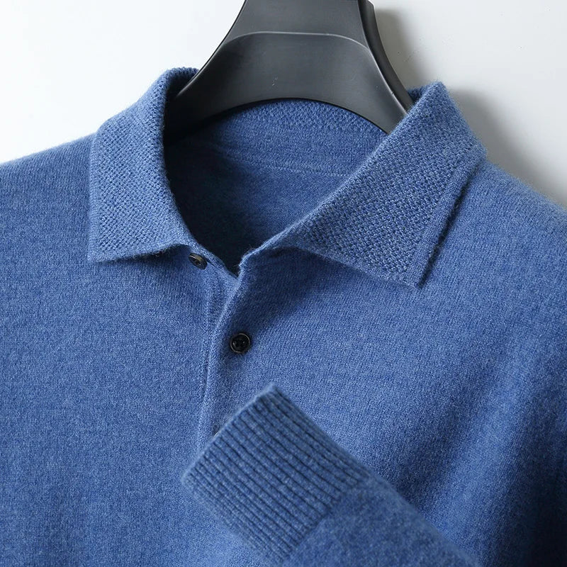 Men's Merino Polo Shirt Lightweight Breathable Classic Collar
