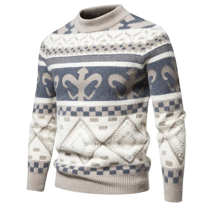 Faux Fur Crew Neck Men's Sweater - OutfitLondon