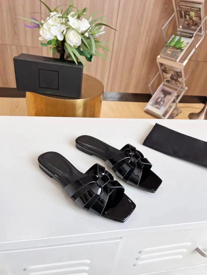 Genuine Leather Soft Slide Sandals