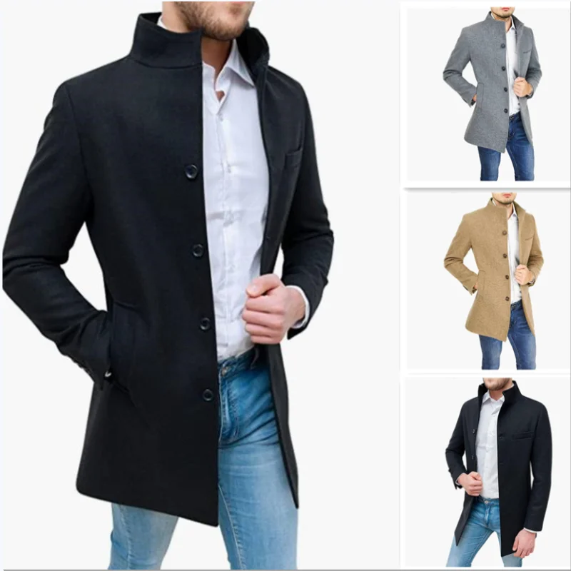 Traditional Men's Wool Trench Coat Classic Fit