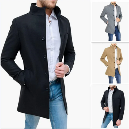 Traditional Men's Wool Trench Coat Classic Fit
