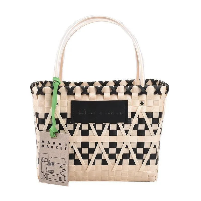 Vibrant Beach Woven Canvas Tote Bag