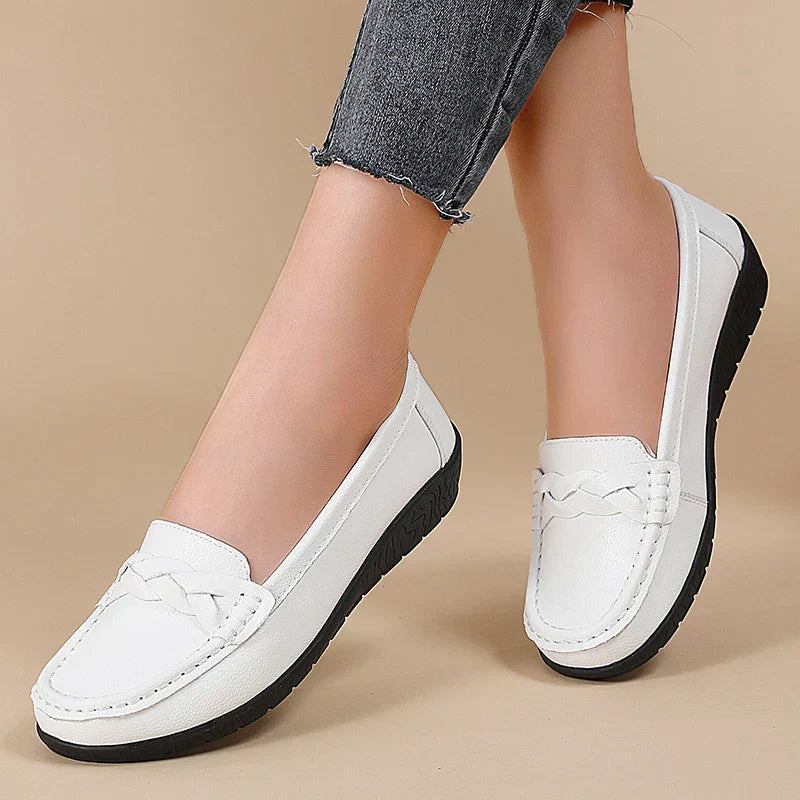 Genuine Leather Mens Slip On Loafers Big Size