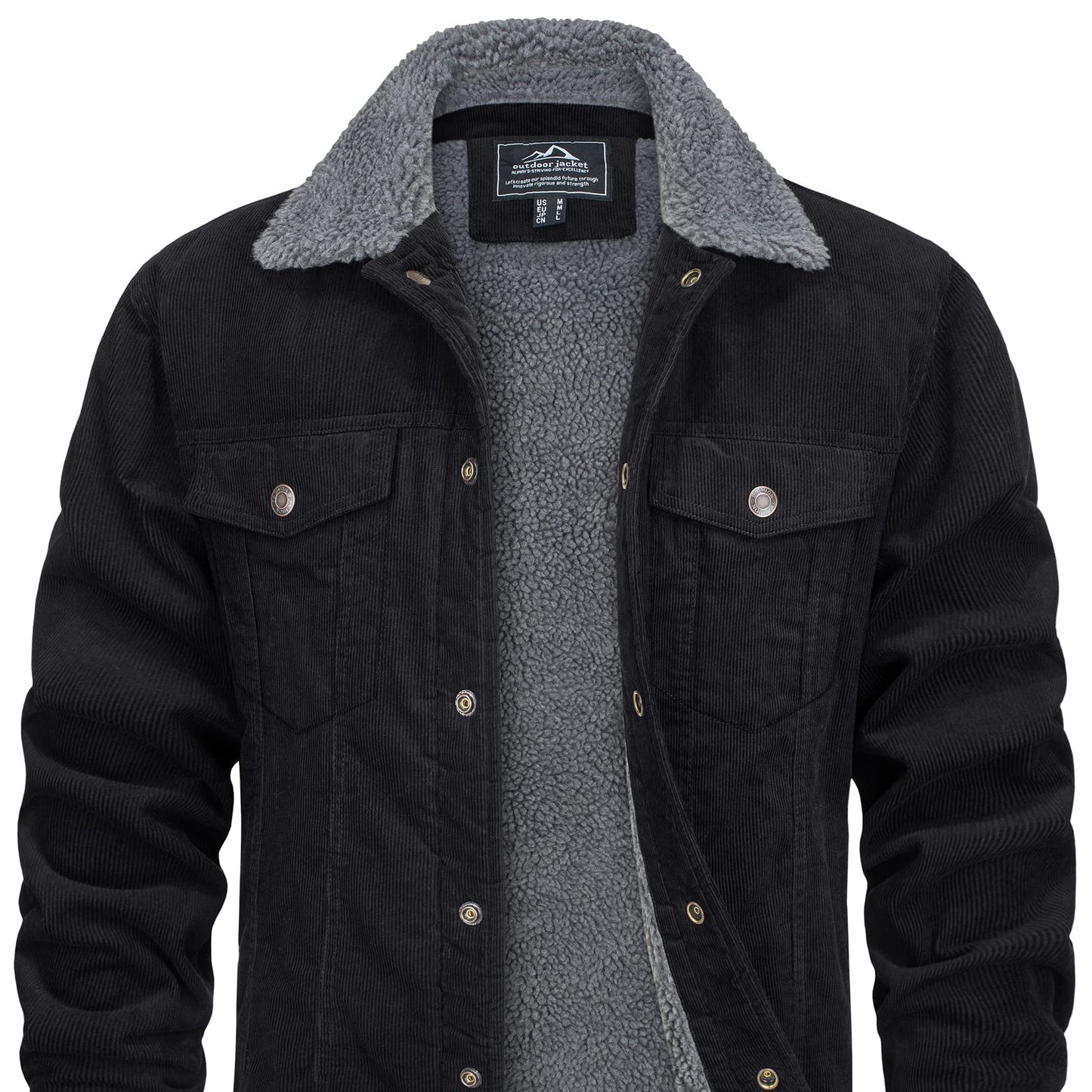 Waterproof Teddy Fleece Corduroy Coat