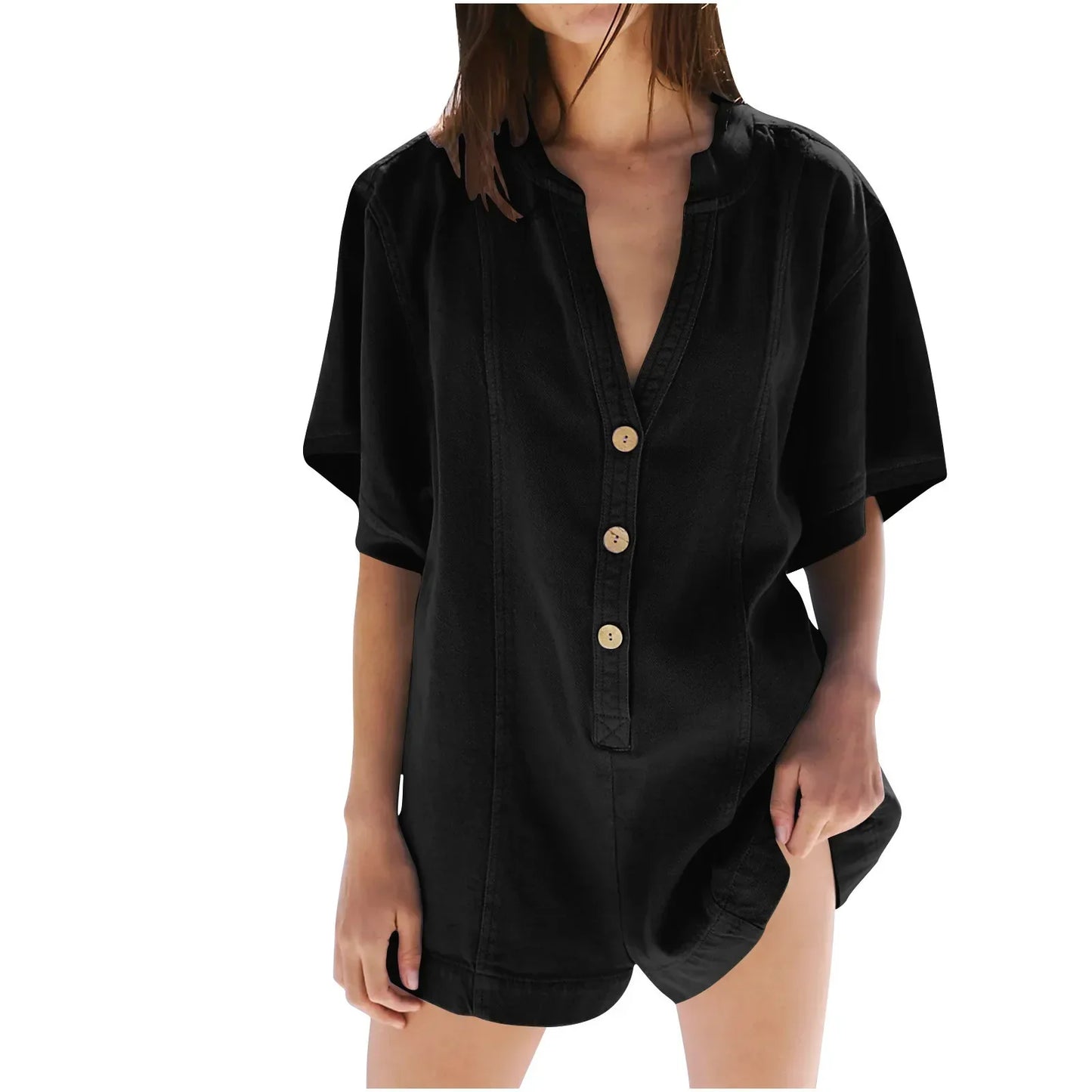 Plus Size Short Sleeve Romper