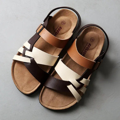 Luxury Leather Sandals - Elegant All Day Comfort - OutfitLondon