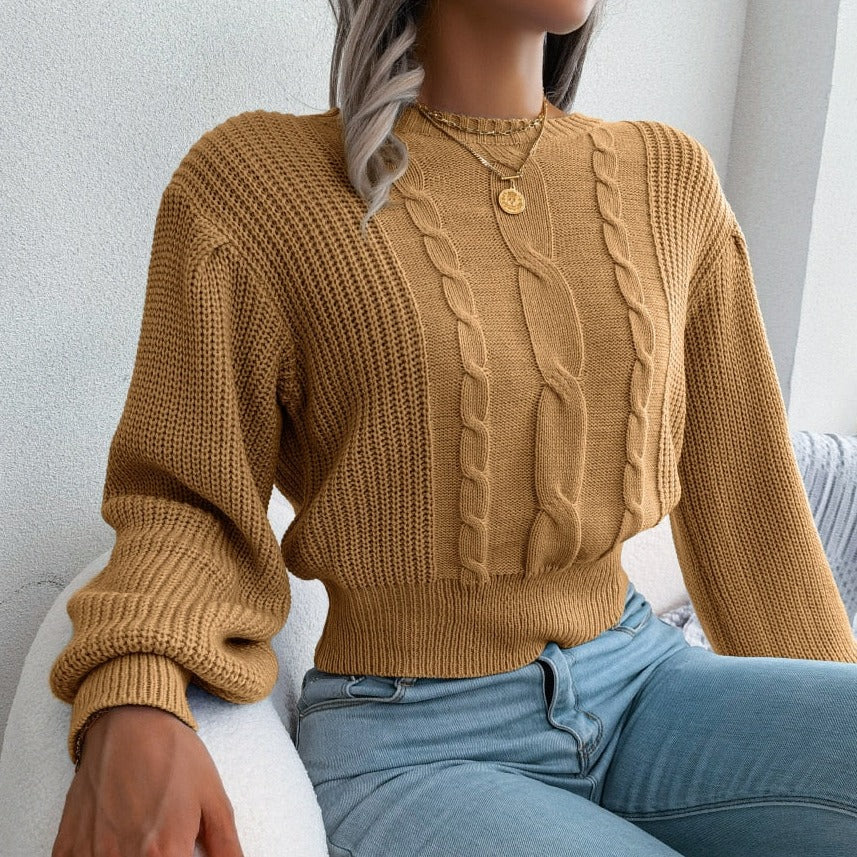 Warm Cream Ladies Cashmere Jumper - OutfitLondon
