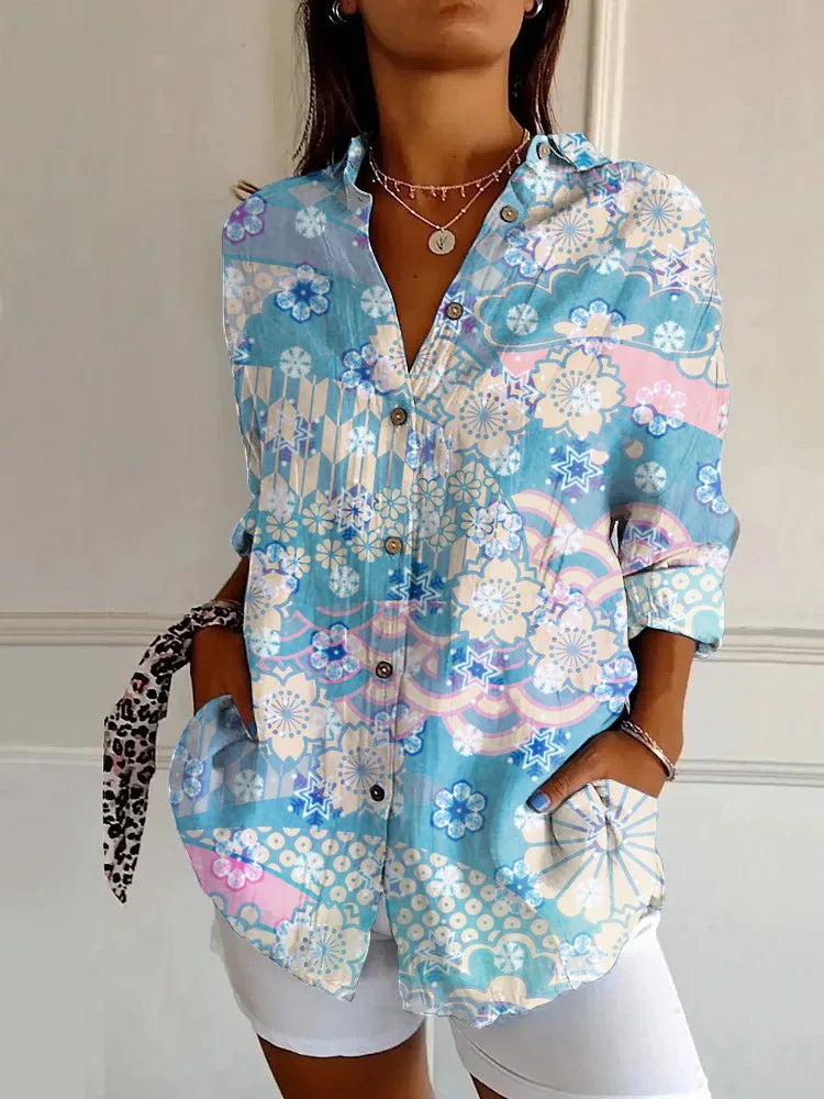 Pretty Floral Ladies Casual Top