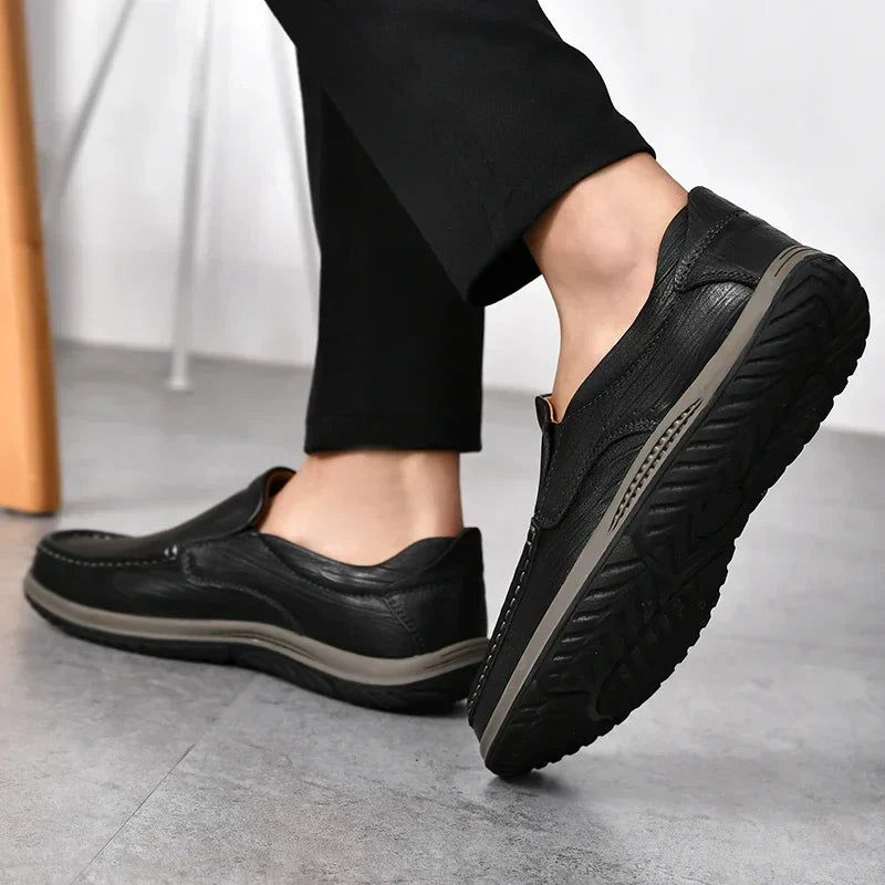 Real Leather Slip On Shoes