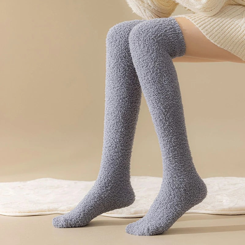Soft Fuzzy Crew Socks - OutfitLondon