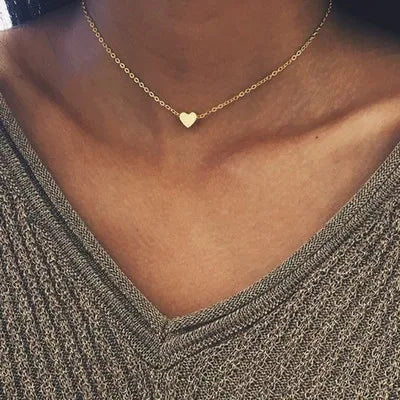 Delicate Multi-Layer Gold Silver Heart Necklace