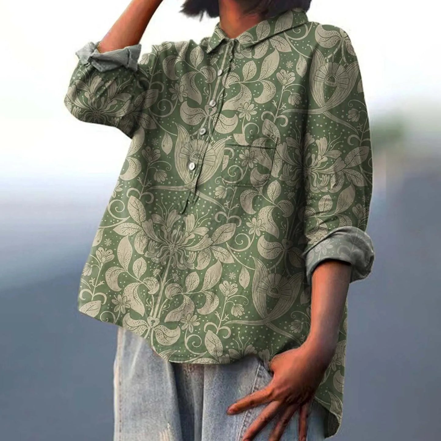 Relaxed Fit Women's Casual Button Down Shirt