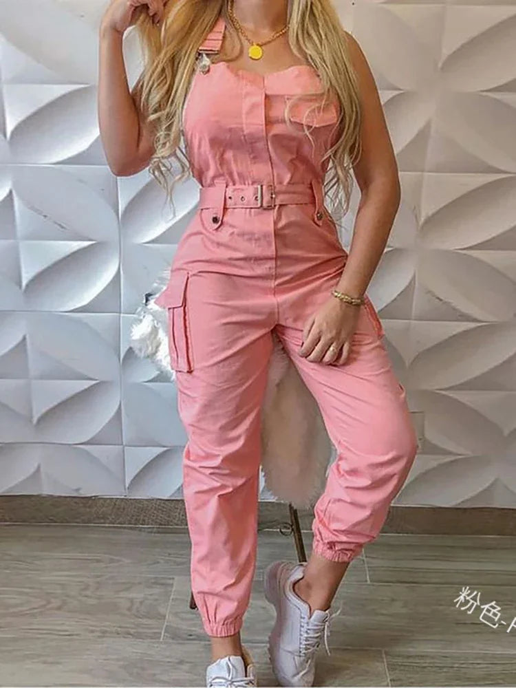 Comfortable Casual Jumpsuit with Elastic Waist